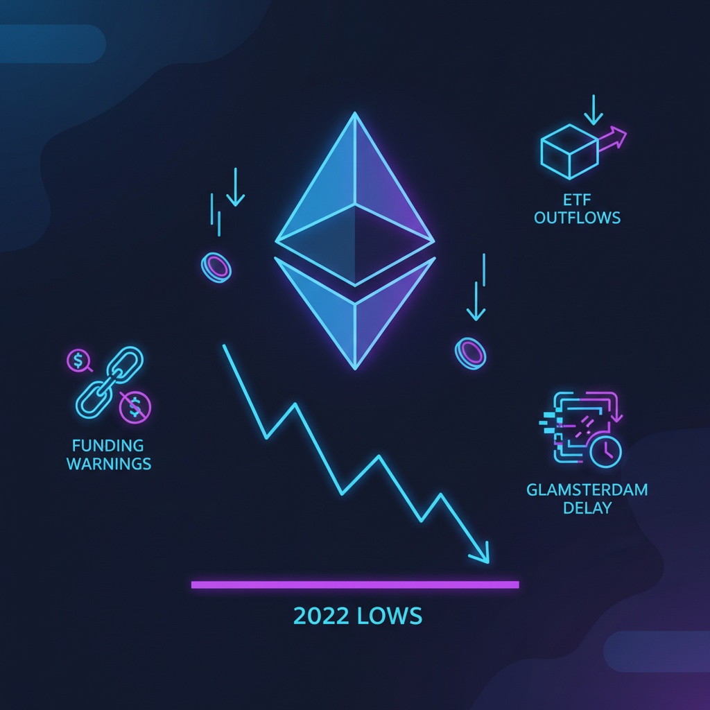 Ethereum Nears 2022 Lows as ETF Outflows and Governance Risks Bite