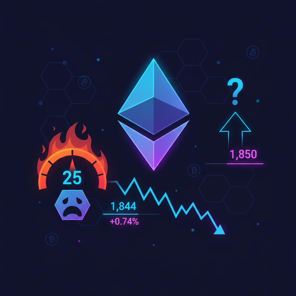 Ethereum Holds Below $1,850 as Extreme Fear Outweighs Slim 24h Gain