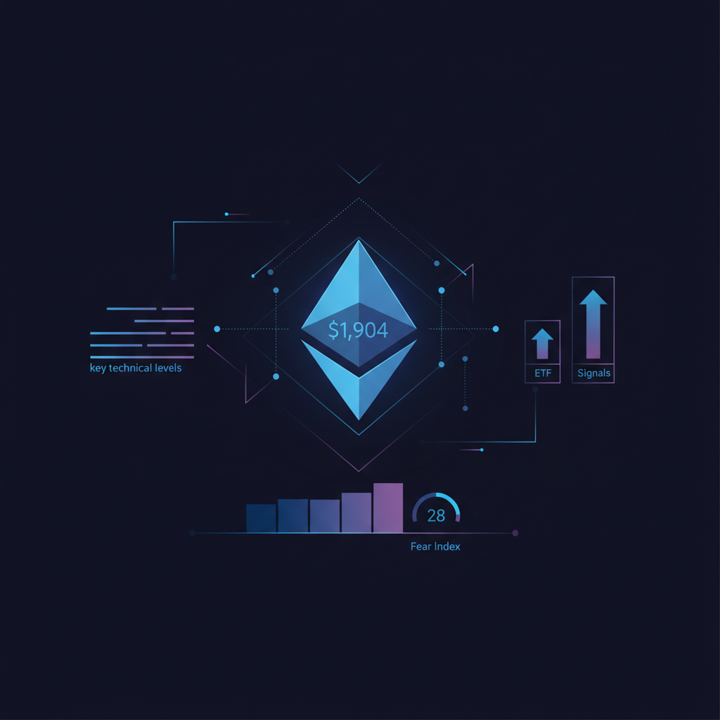 Ethereum Holds $1,904 as Fear Index Stays at 28; Market Awaits ETF Signals