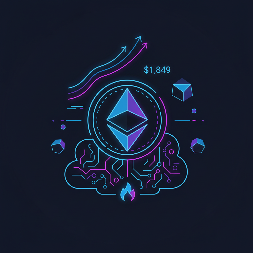 ETH Deflation Cools at $1,849 as EIP-1559 Burn Pressure Eases