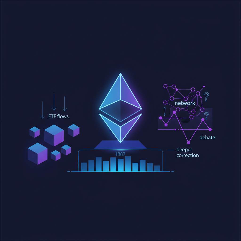 Ethereum Steadies at $1,887 as ETF Flows Signal Institutional Caution
