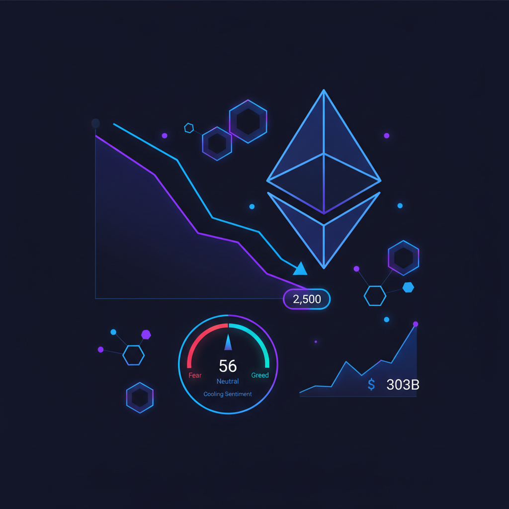 Ethereum Price Holds Below $2,500 as Fear and Greed Index Cools to 56