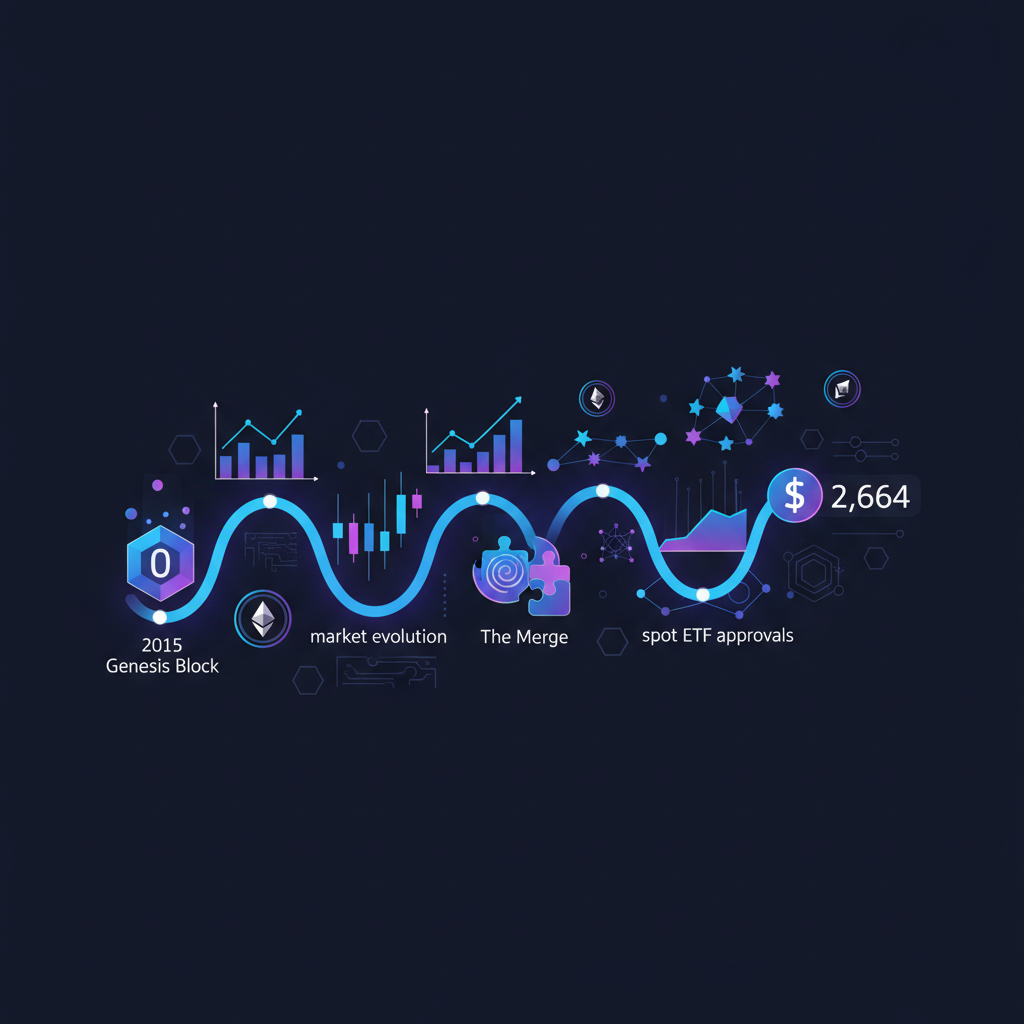 Ethereum History: From 2015 Genesis Block to $2,664 and the ETF Era